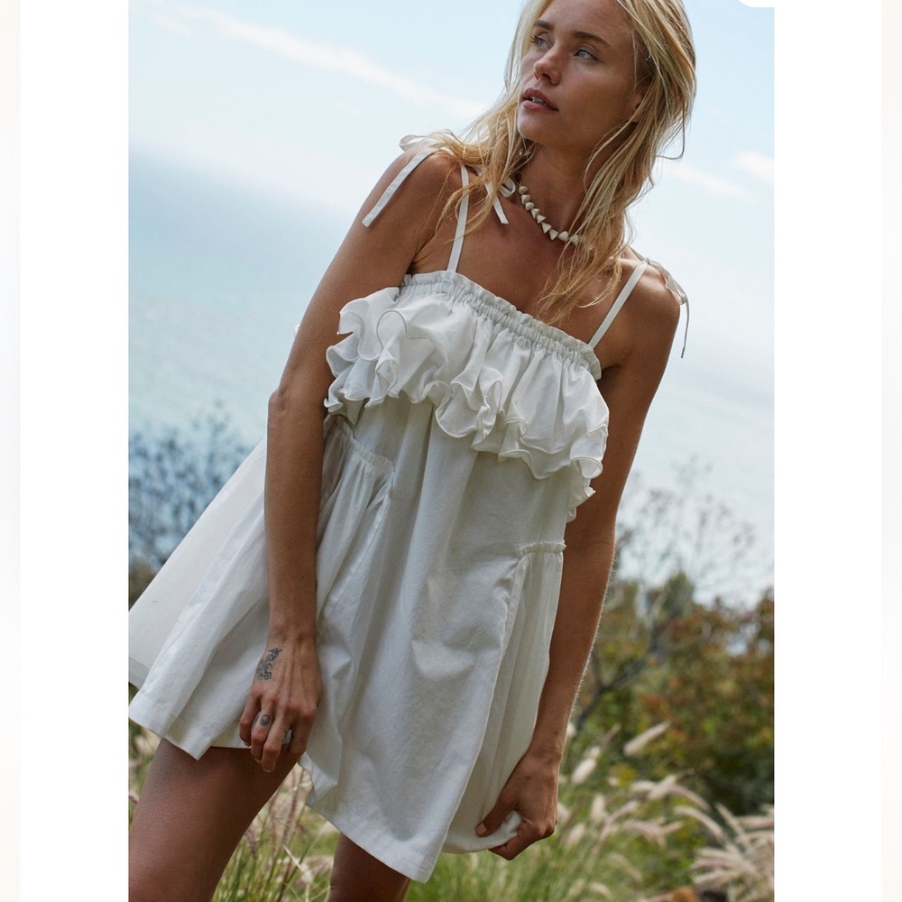 Free People Have a Thing For You mini dress ruffle white | Medium